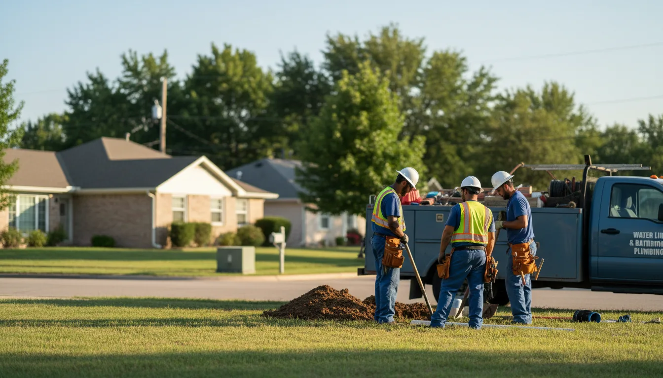 Residential water line and bathroom plumbing service in Circleville, OH